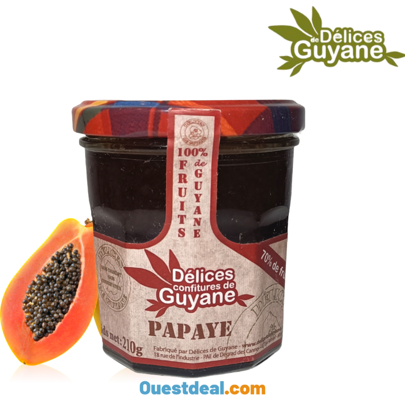 Confiture papaye délices de Guyane 210 g