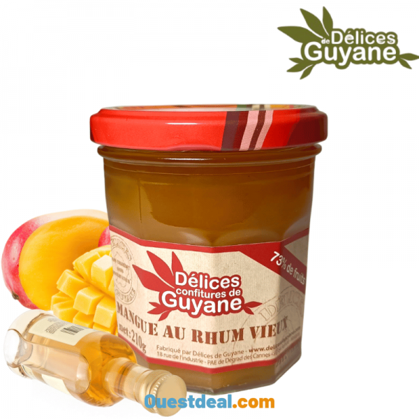 Confiture Délices de Guyane Mangues au Rhum Vieux 210 g
