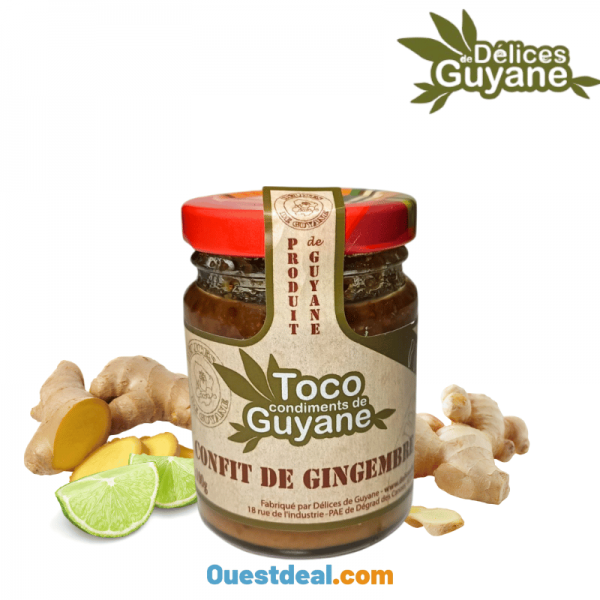 Confit de Gingembre Toco Condiments de Guyane 100 g