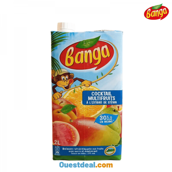 Banga Cocktail Multifruits à l’extrait de Stévia 2L.
