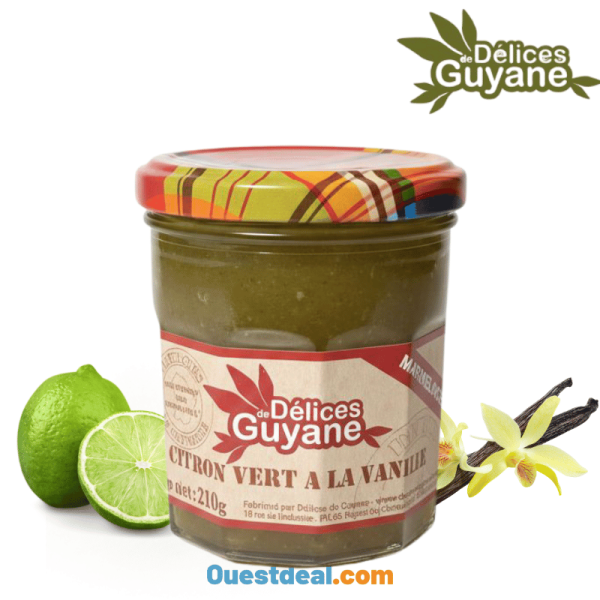 Marmelade Citron Vert à la Vanille Délices de Guyane 210 g