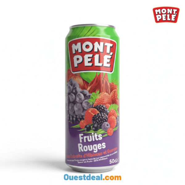 Mont Pelé – Fruits Rouges aux extraits d’Hibiscus & Guarana 50 cl