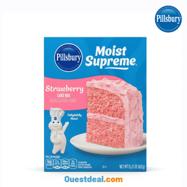 Pillsbury Moist Préparation Supreme Strawberry Cake Mix fraise 432 g