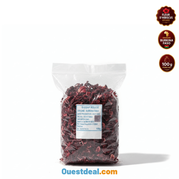 Bissap Rouge Séché Fleur d’Hibiscus 100 g