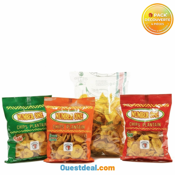 Pack Découverte 4 Saveurs de Chips de Plantain