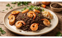 Recette Riz Djon-Djon haïtien aux crevettes : recette facile et savoureuse