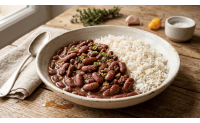 Recette Haricots rouges antillais mijotés au piment végétarien avec riz blanc
