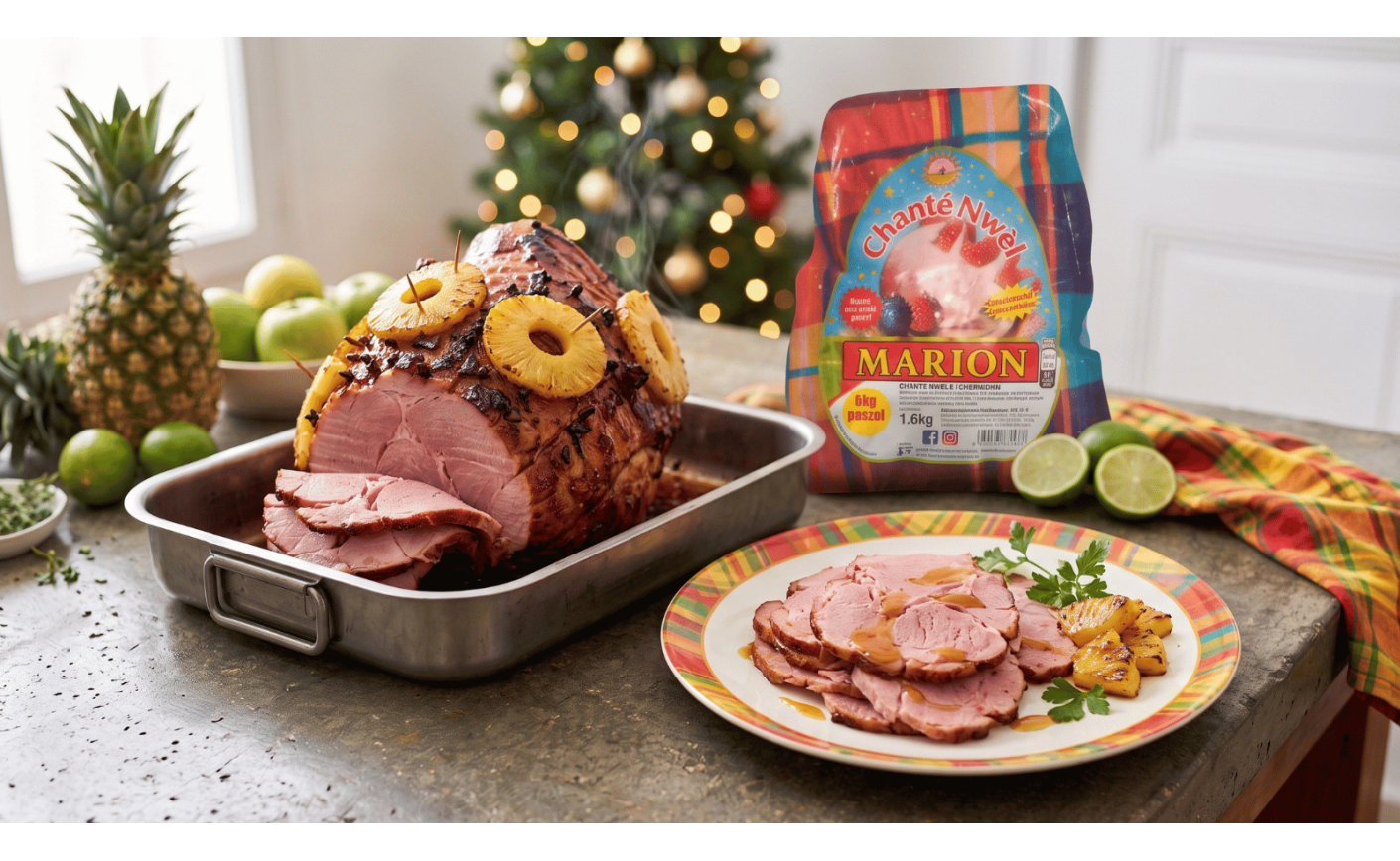 Recette Jambon de Noël Marion caramélisé à l’ananas – Recette facile sans piment