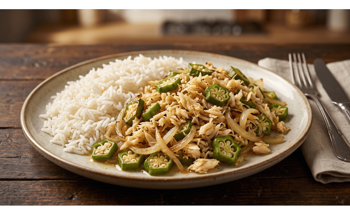 Recette Rijst Oker Mix Bakkeljauw – Riz au gombo et poisson salé surinamais