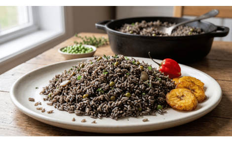 Recette Riz Djon Djon haïtien aux pois – Diri Djon Djon traditionnel facile