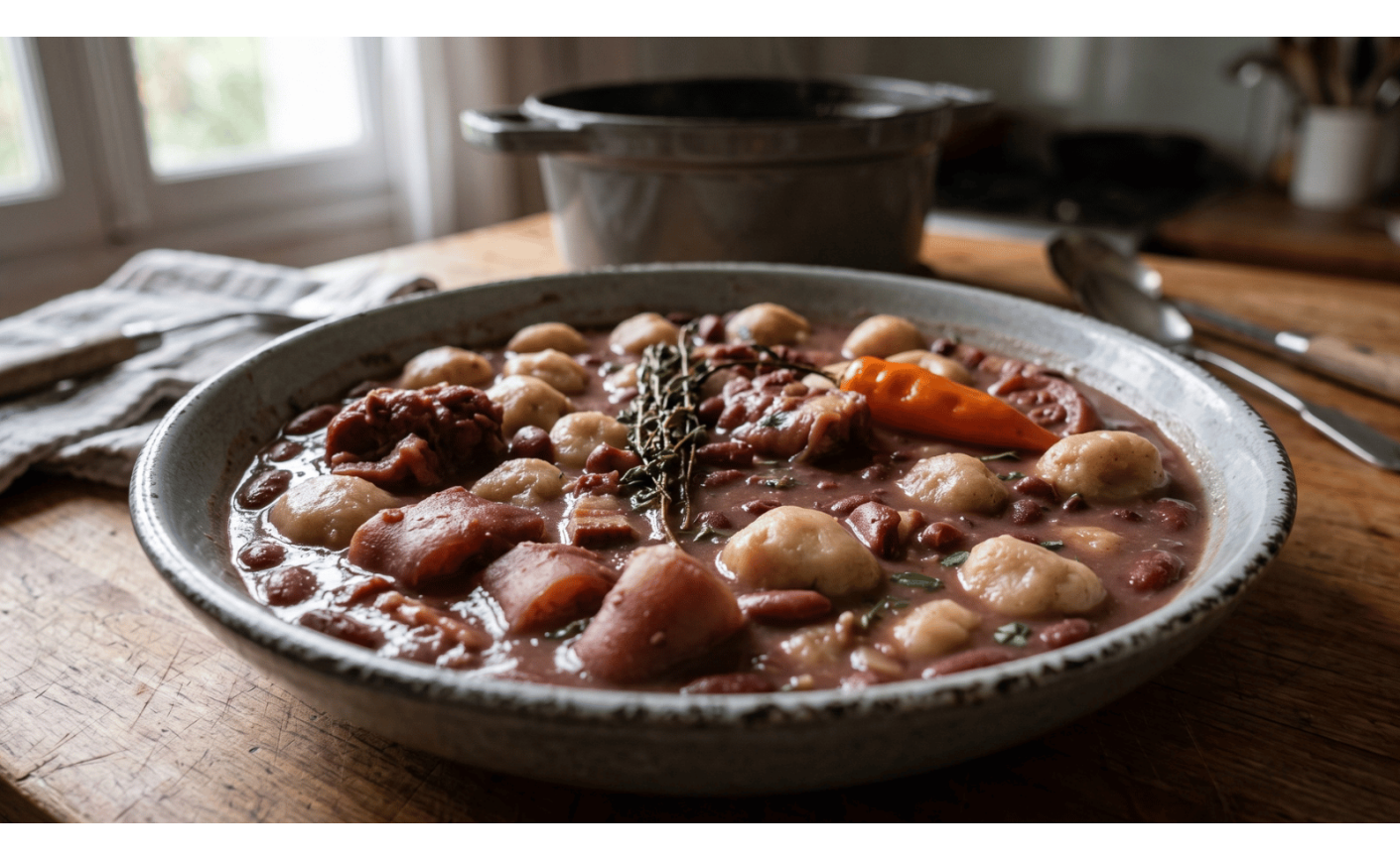 Recette Dombrés aux haricots rouges et queues de porc Marion – Recette antillaise