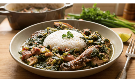 Calou guyanais au poulet boucané et viande salée – Recette facile