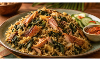 Bitawiri Moksi Alesi au poulet fumé : recette surinamaise traditionnelle